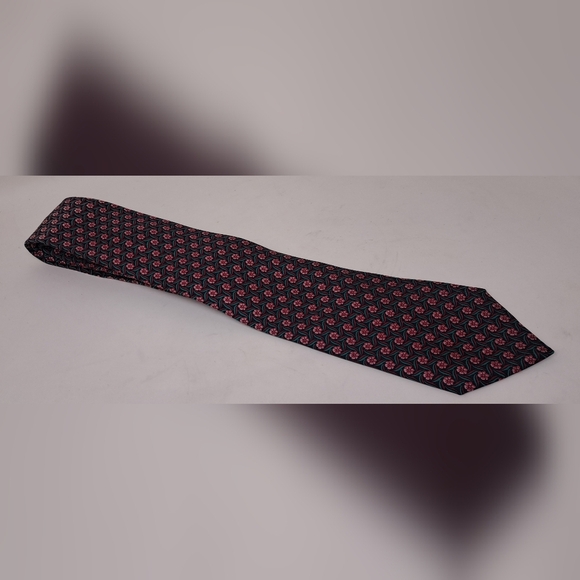 Hermes Paris Men's Tie Neck Tie Vintage Rose Floral 100% Silk Authentic 56" - Picture 4 of 16